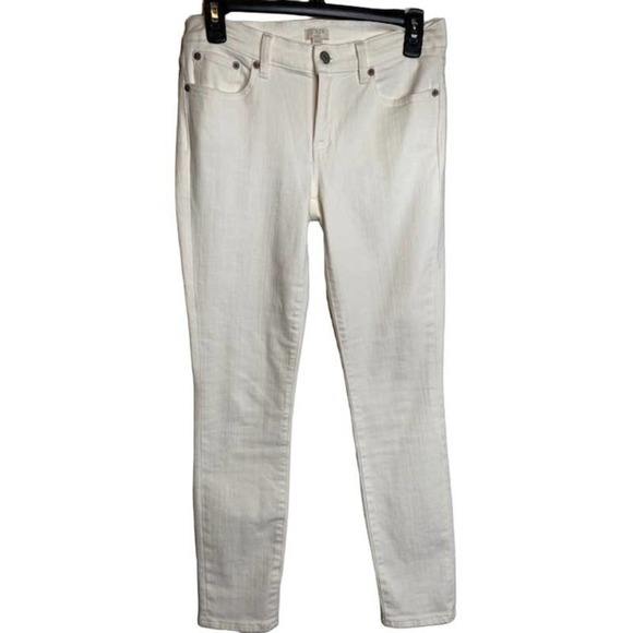 J.Crew Factory $80 8" Midrise Skinny Jean in White Denim Size 26X28 G1972 - Picture 2 of 5